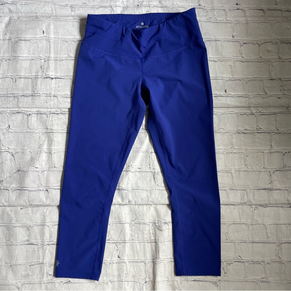 Athleta Cobalt Blue Crop Capri Leggings - Picture 2 of 4